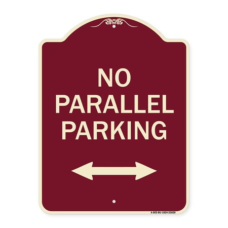 Signmission No Parallel Parking W/ Bidirectional Arrow Heavy-Gauge Aluminum Sign, 24" x 18", BU-1824-23820 A-DES-BU-1824-23820